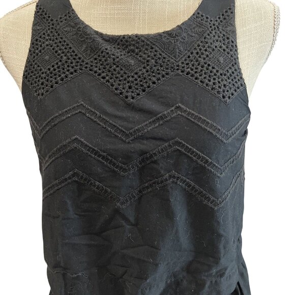 Gap Black Sleeveless Embroidered Crochet Sundress With Geometric Design Size 4 C - Picture 6 of 12